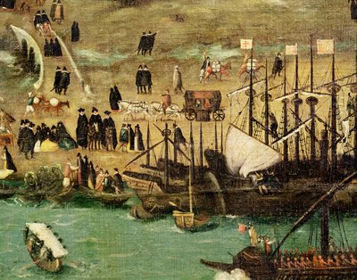 The Port of Seville (detail) by Alonso Sánchez Coello
